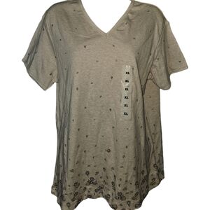 NWT Cherokee Floral Short Sleeve Top